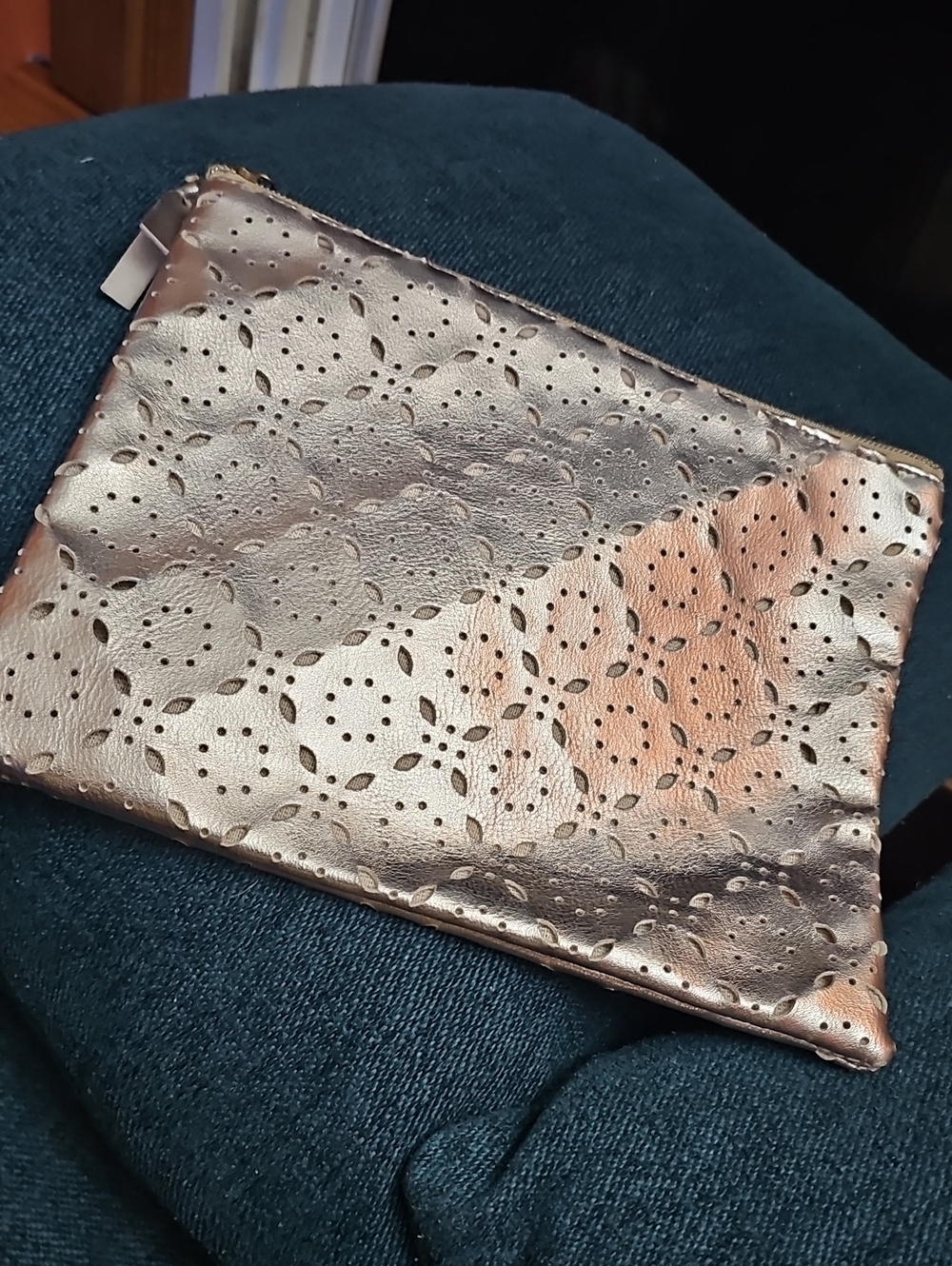 Gold Cut Out Design, Clutch/cosmetic Bag